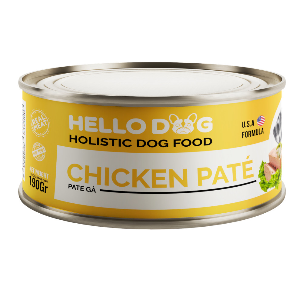 (Combo 5 Lon) Pate Tươi Cho Chó Vị Gà - Hello Dog Chicken Pate 190G