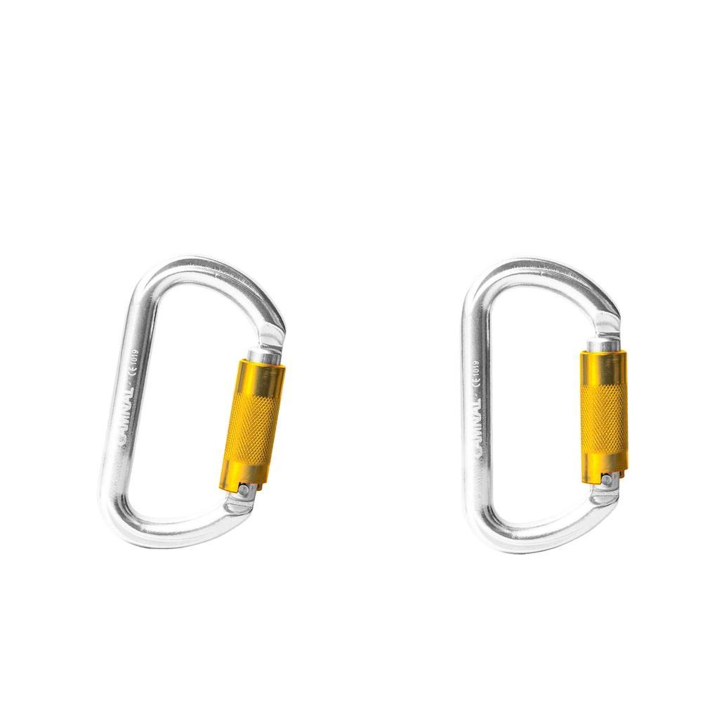 2pcs 25KN Twist Gate Auto Locking Carabiner for Climbing Caving Rappelling