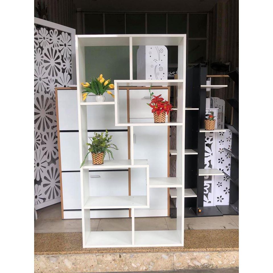 Kệ sách gỗ kệ chữ U trang trí nhà 140x70x20 MÀU TRẮNG