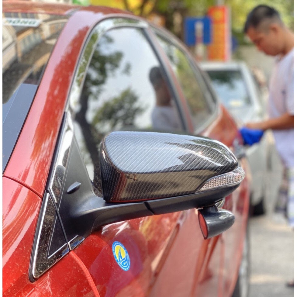 Ốp gương chiếu hậu cacbon xe Vios 2019- 2022 vân Carbon cao cấp