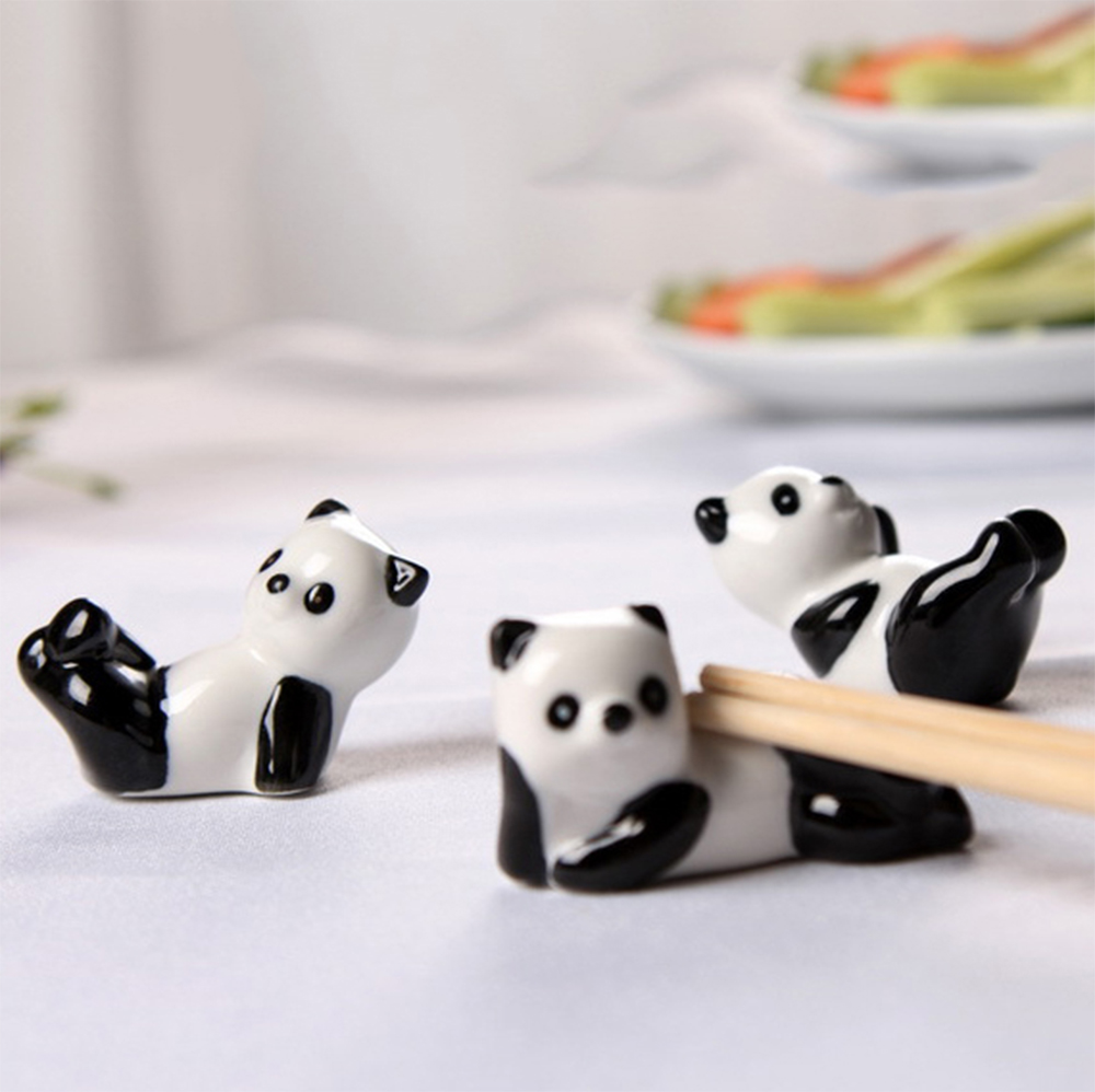 Combo 6 gác đũa bàn ăn gốm sứ hình gấu trúc