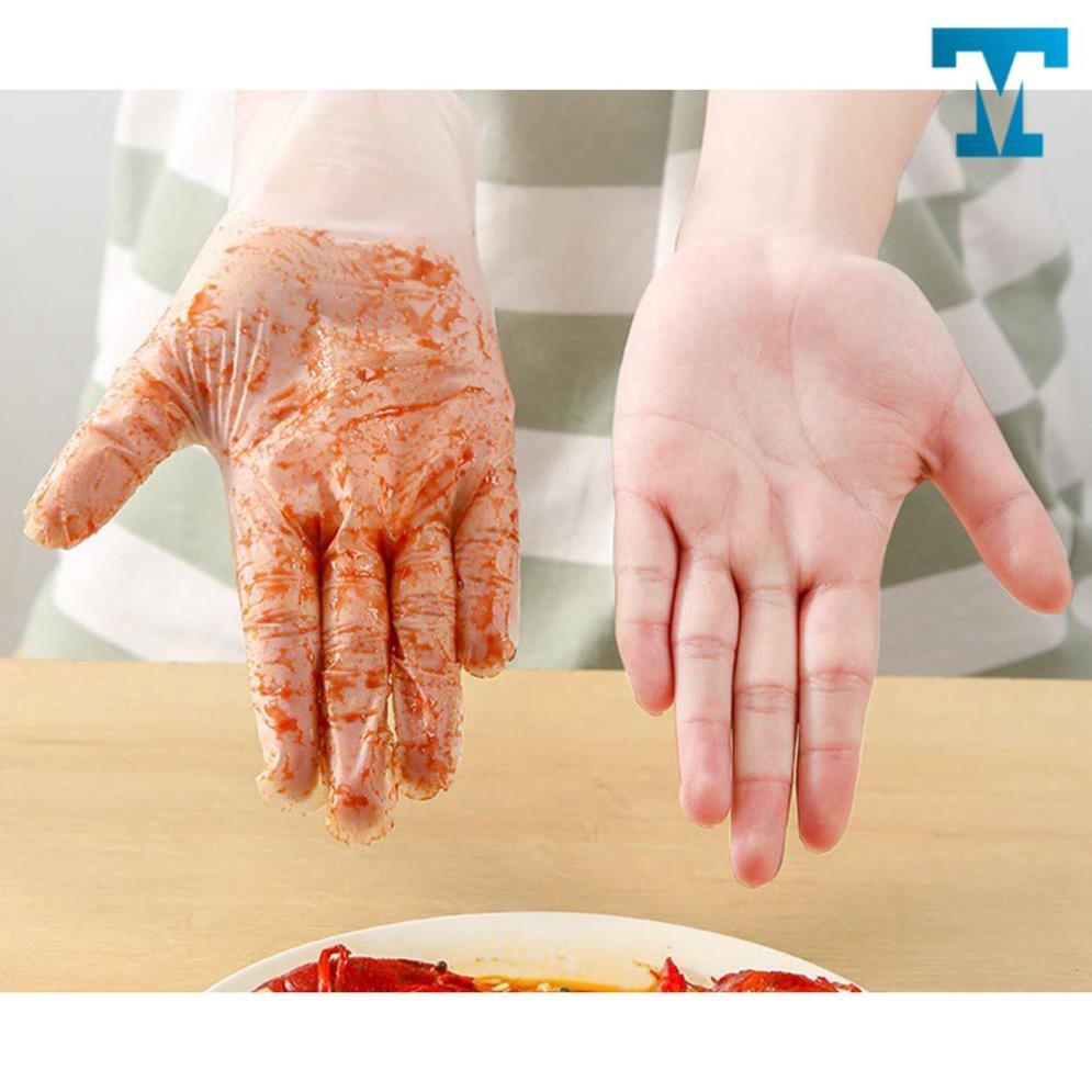 găng tay nấu ăn - găng tay làm bếp siêu dai Victoria Bay chất liệu TPE không mùi chống nhăn hộp 100 cái size M