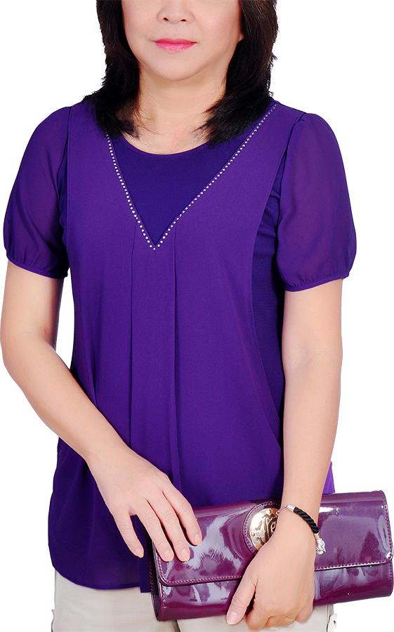 Áo Hai Lớp Kim Sa ALX ALX34 - Tím
