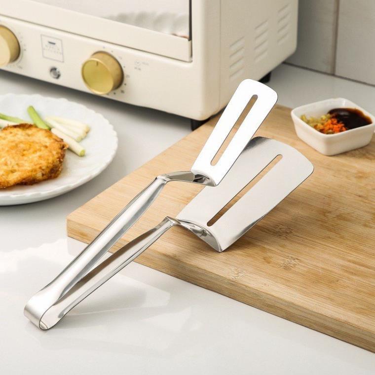 Kẹp gắp inox 304, xẻng gắp thức ăn nóng, chiên rán