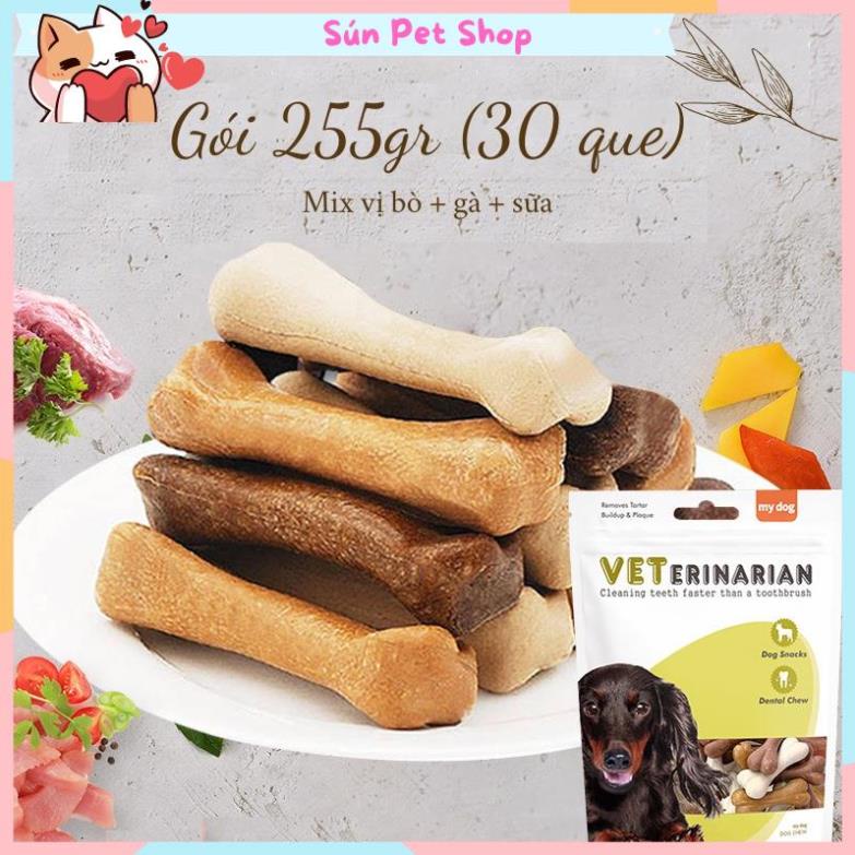 Xương gặm sạch răng cho chó mix vị thịt bò, thịt gà và sữa