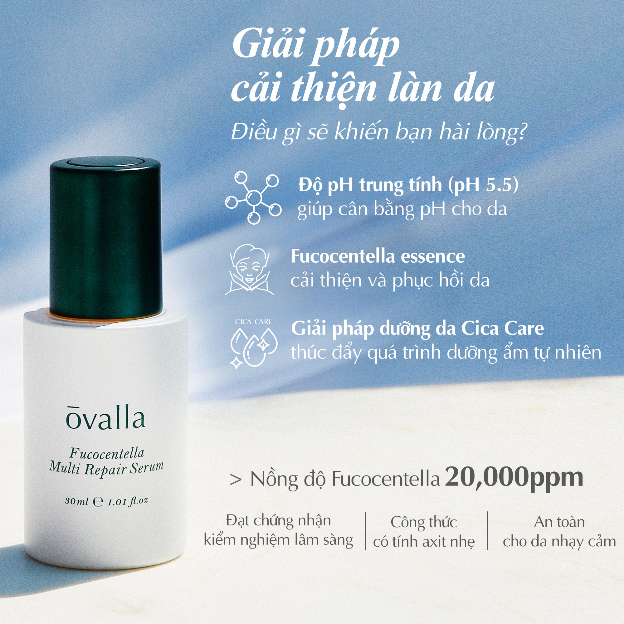 Tinh Chất Dưỡng Phục Hồi OVALLA Repair Serum Giúp Dưỡng Ẩm Phục Hồi Da, Giảm Nếp Nhăn Và Sáng Da (Chai 30ml)