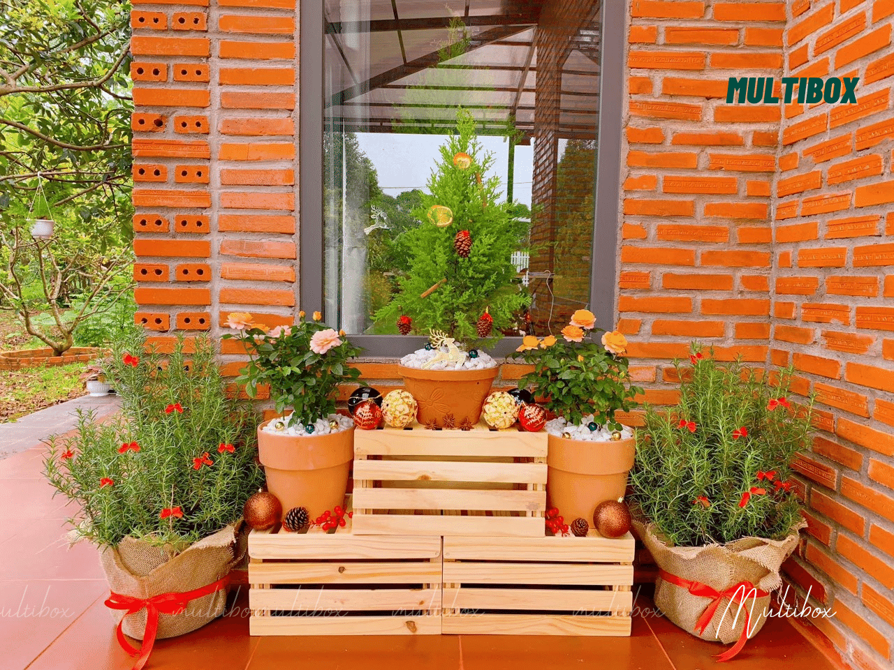 Thùng Gỗ Pallet, Thùng Gỗ Đa Năng Lắp Ráp, Hộp Khay Gỗ Pallet Decor Làm Đôn Chậu Gỗ, Bàn Trà, Thùng Đựng Đồ Chơi Size 40x22x16cm