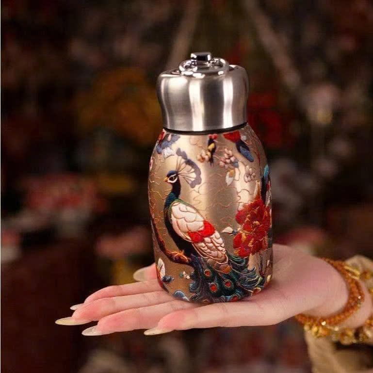 Bình giữ nhiệt mini con công, Labubu bằng inox 300ml . Giữ nhiệt cà phê ,trà đi học đi làm