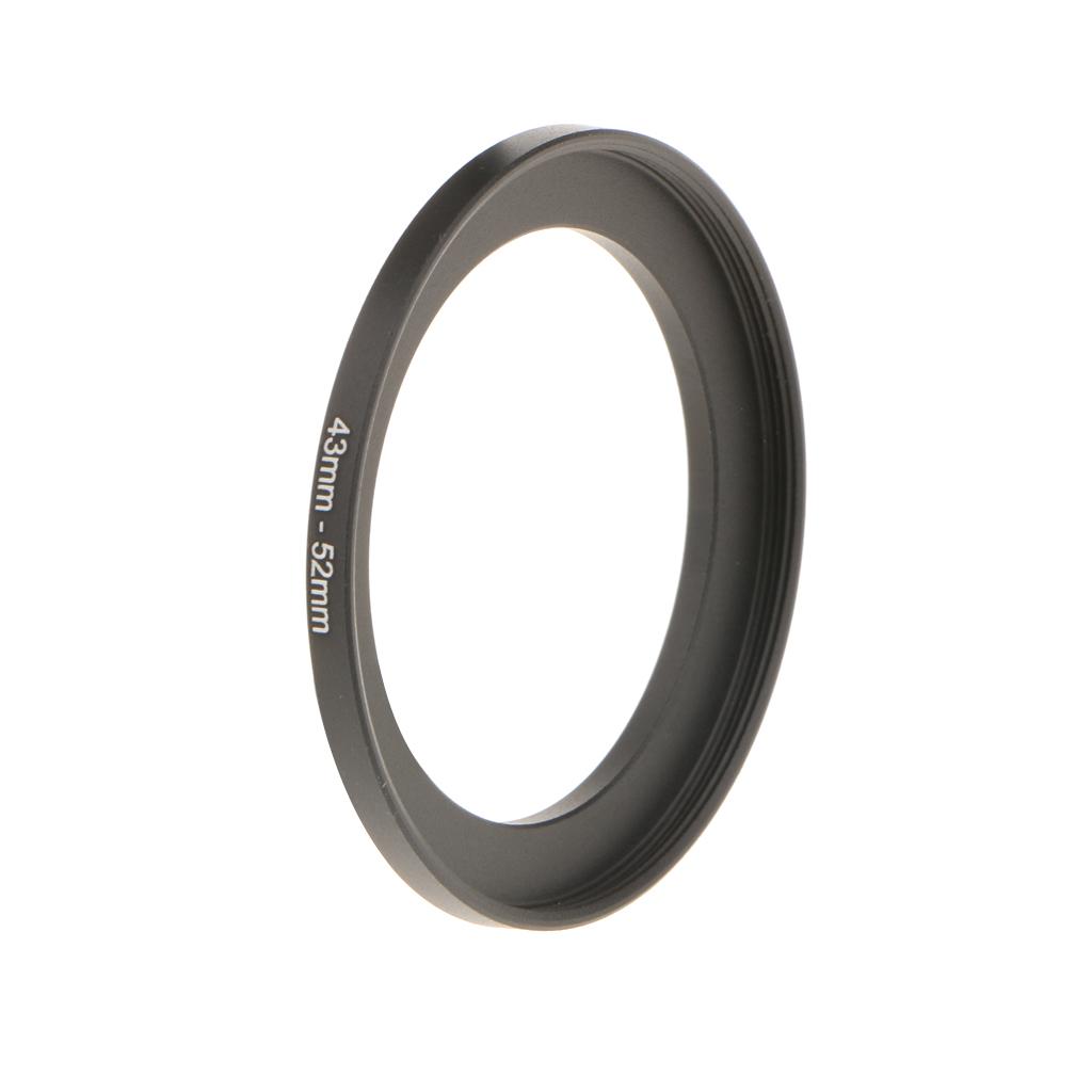 Black Camera Lens Adapter Ring 43mm-52mm Filter Converter Mount for DSLR