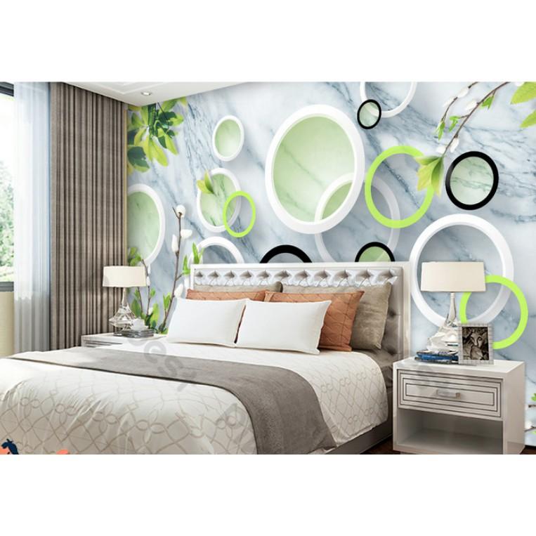 Tranh dán tường Tranh phòng khách phòng ngủ hiện đại dán tường - Vòng Tròn Nền Đá