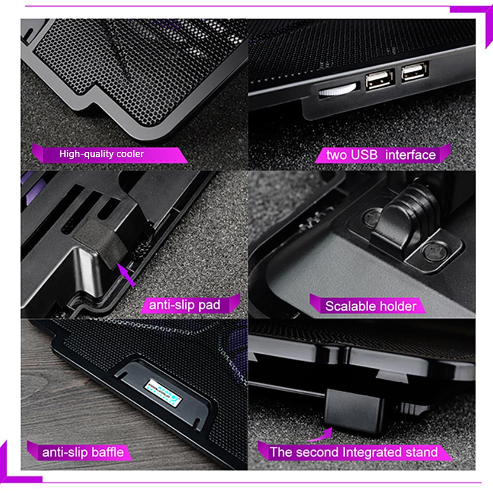 Máy làm mát máy tính xách tay COOLCOLD K24 siêu mỏng có thể điều chỉnh gấp lại thông gió USB