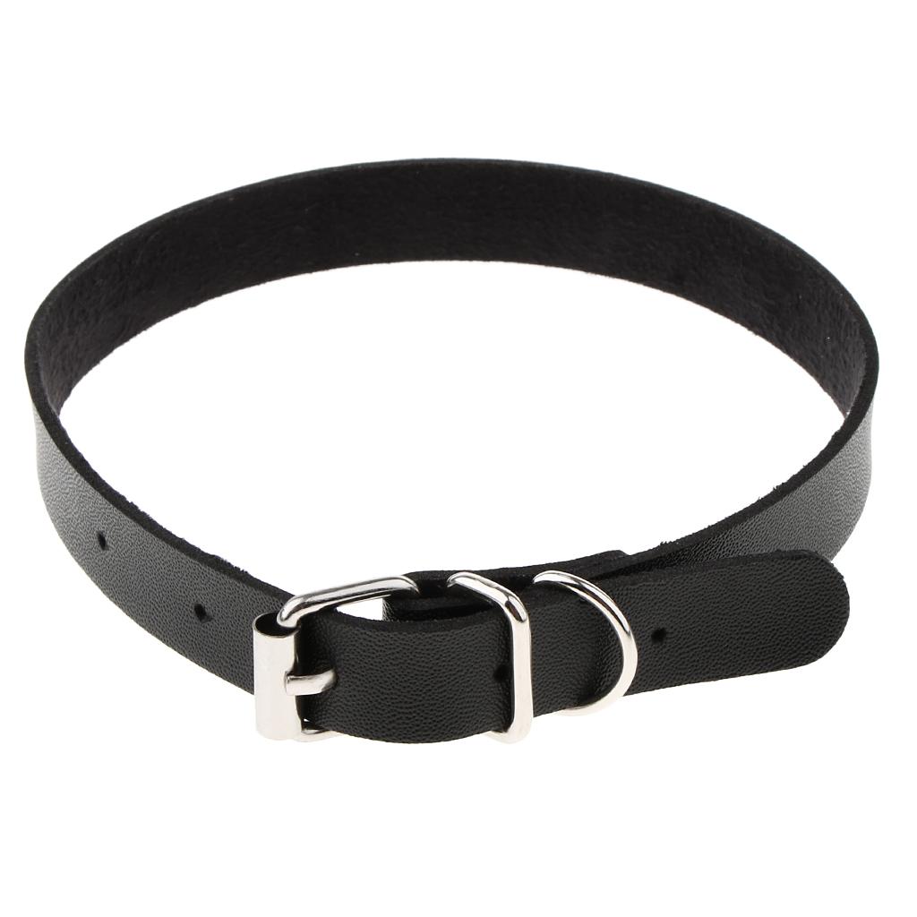 2x PU Leather Buckle Belt Collar Necklace Punk Gothic Chain Bracelet Choker