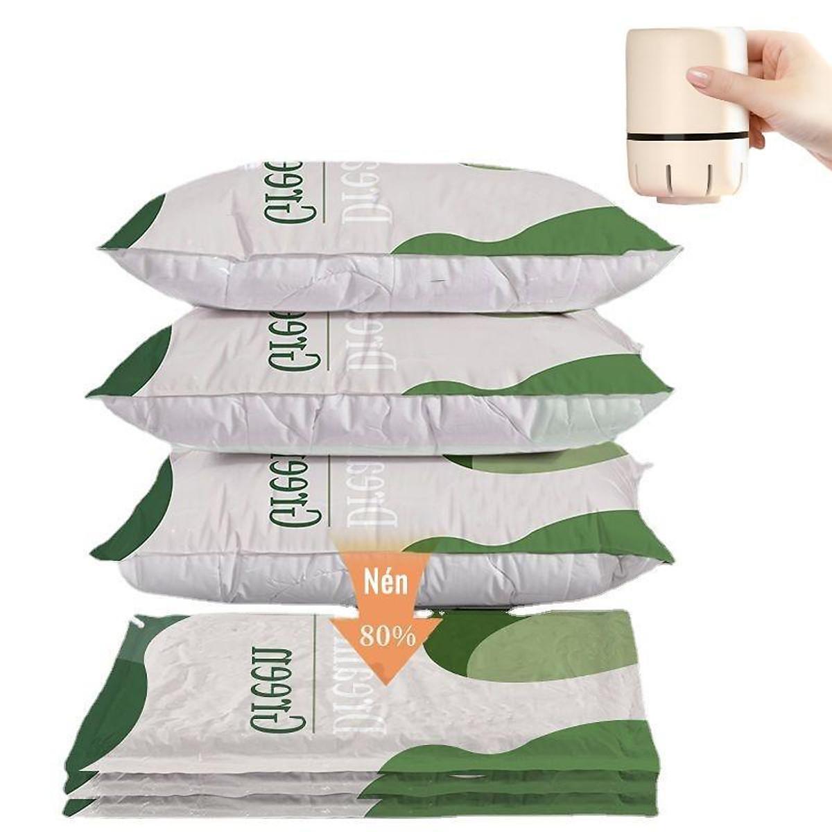 Máy Hút Chân Không Quần Áo Chăn Màn Tặng Kèm 6 Túi Hút Chuyên Dụng Chống Ẩm Mốc Bụi, Bảo Quản Quần Áo Chăn Gối Mền