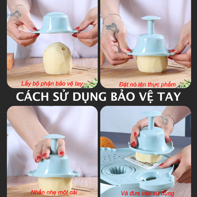 Bộ dụng cụ bào nạo cắt rau củ quả đa năng kiêm rổ đựng SAGOKER, mã BNRDN105