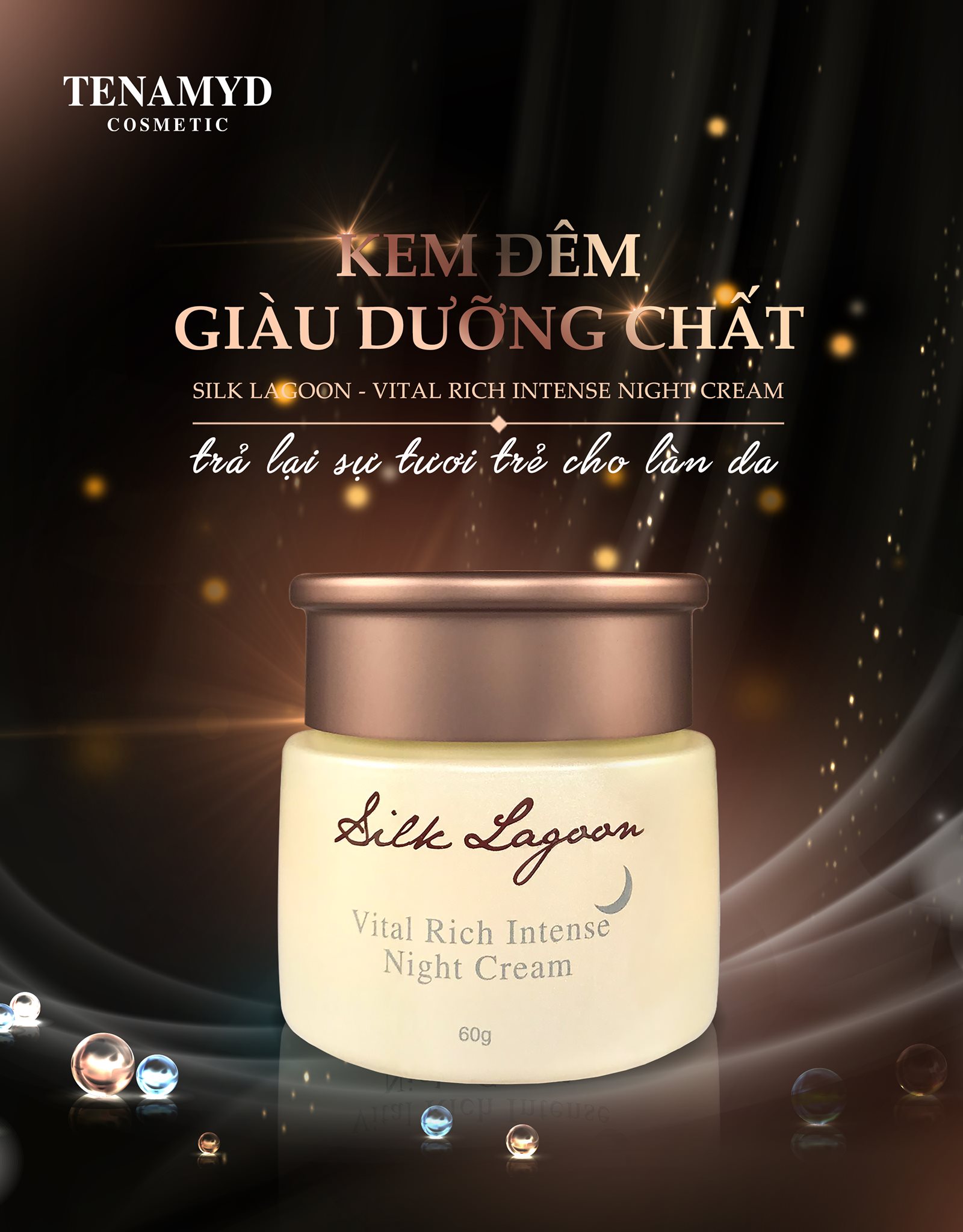 Kem dưỡng chống lão hóa da giàu dưỡng chất TENAMYD Silk Lagoon Day &amp; Night Cream 60g