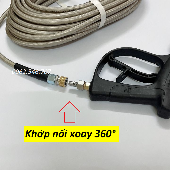 Khớp nối nhanh-Khớp xoay chống xoắn dây phun xịt rửa xe ren 14mm