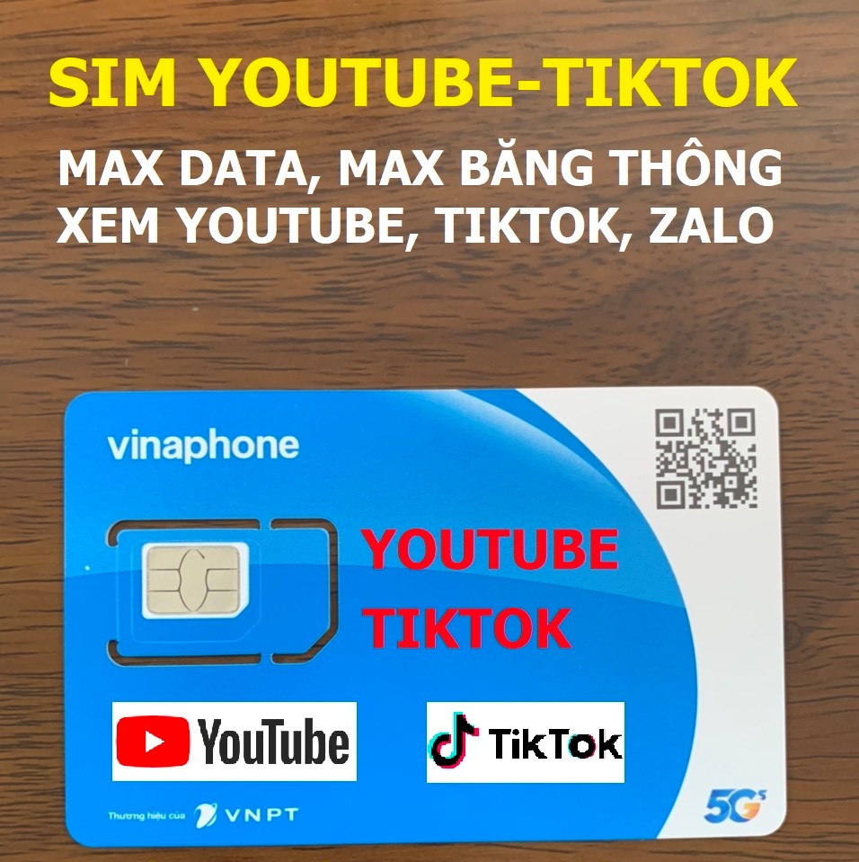 Sim 4G Vinaphone 5GB/NGÀY FREE Toàn bộ Data xem Youtube, Tiktok với tốc độ cao, MAX băng thông, Max dung lượng - Dùng Toàn Quốc - hàng chính hãng