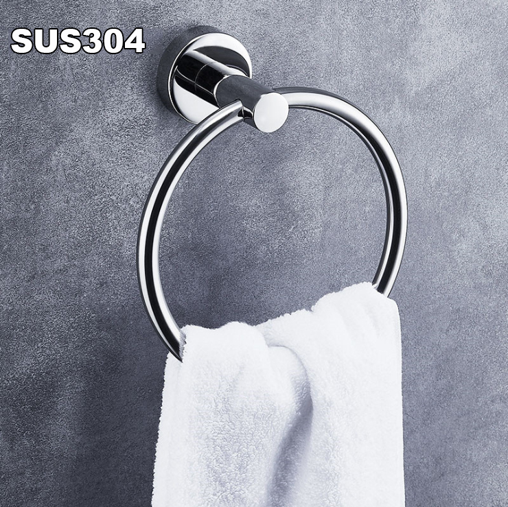 Giá treo khăn tắm nhà vệ sinh kiểu vòng tròn SUS304 - Loại bóng đẹp | Tiki