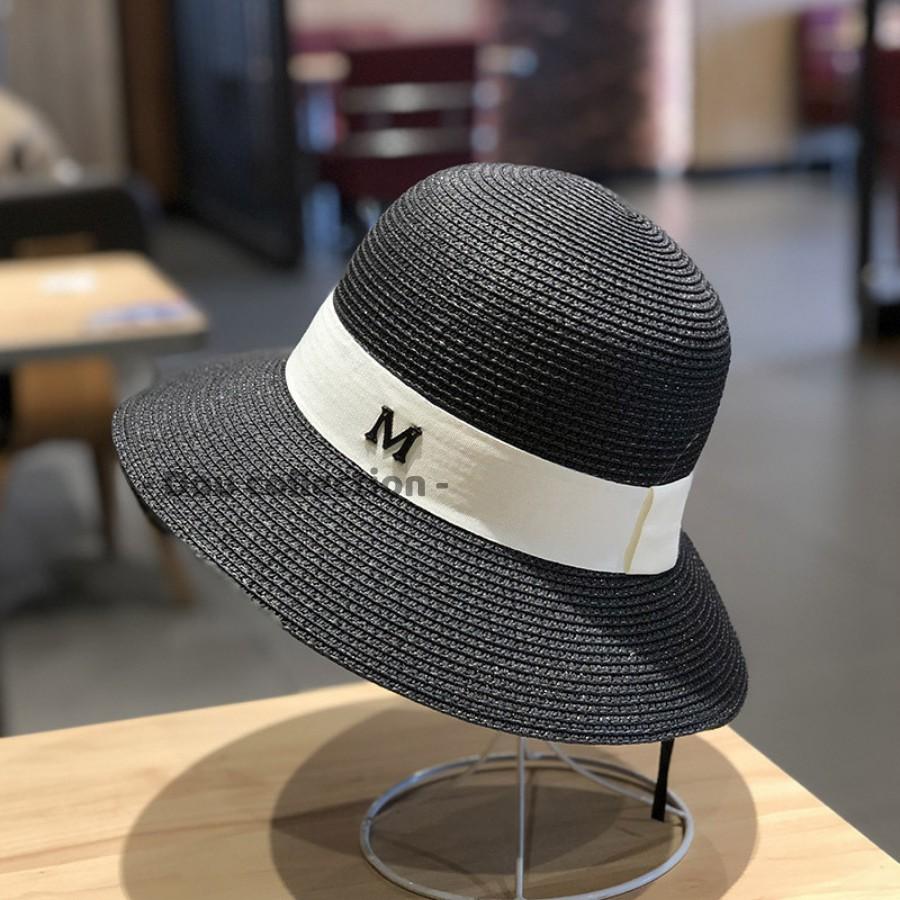 Nón Cói Vành Nhỏ Phối Dây Đính Chữ ''M'' Đi Biển Phong Cách Hàn Quốc - Mã NC020