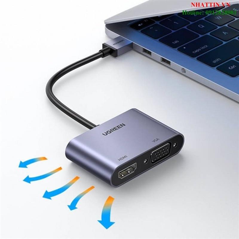 Cáp Chuyển đổi USB 3.0 Sang HDMI + VGA 1080P/60Hz 20518 | Hỗ trợ độ phân giải cổng HDMI và VGA là FullHD