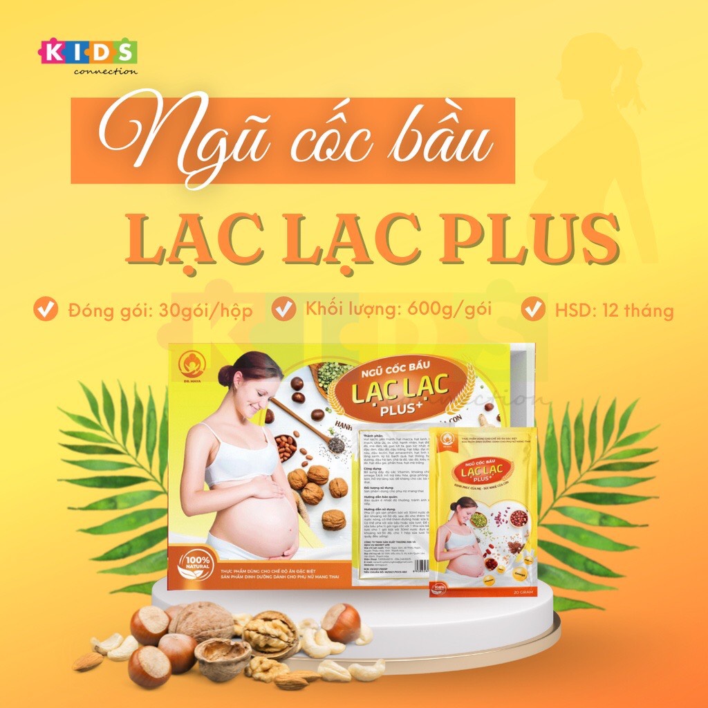 COMBO 2 HỘP Ngũ cốc bầu Lạc Lạc plus hộp 30 gói/600gram- Tặng quà cho bé