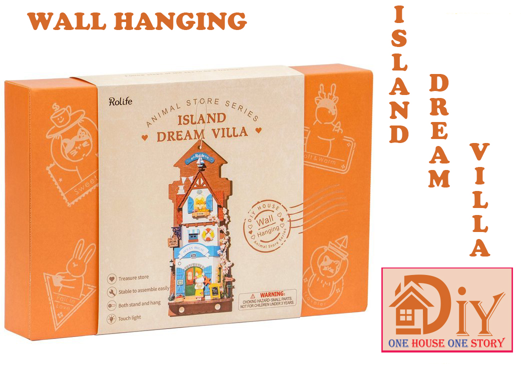 Mô hình Treo tường nhà búp bê Robotime | Island Dream Villa 3D DIY tự lắp ráp - Quà tặng sinh nhật giáng sinh trang trí nhà cửa