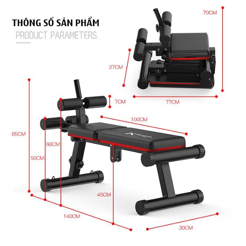 Ghế tập cơ bụng - ghế tập gym gấp gọn nam nữ Gymlink MK4021 Sportslink