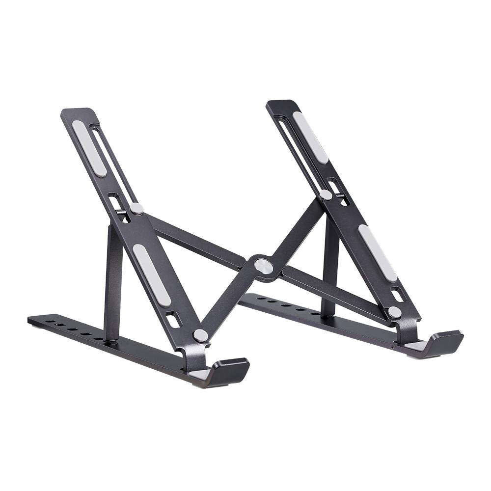 6-level Adjustable Laptop Stand Portable Aluminum Alloy Laptop Stand Foldable Non-slip Notebook Holder Black