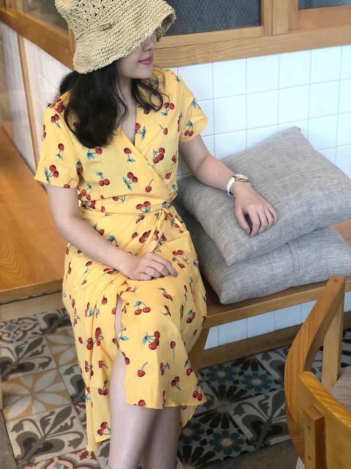 Đầm họa tiết tay ngắn ANHDAO DRESS