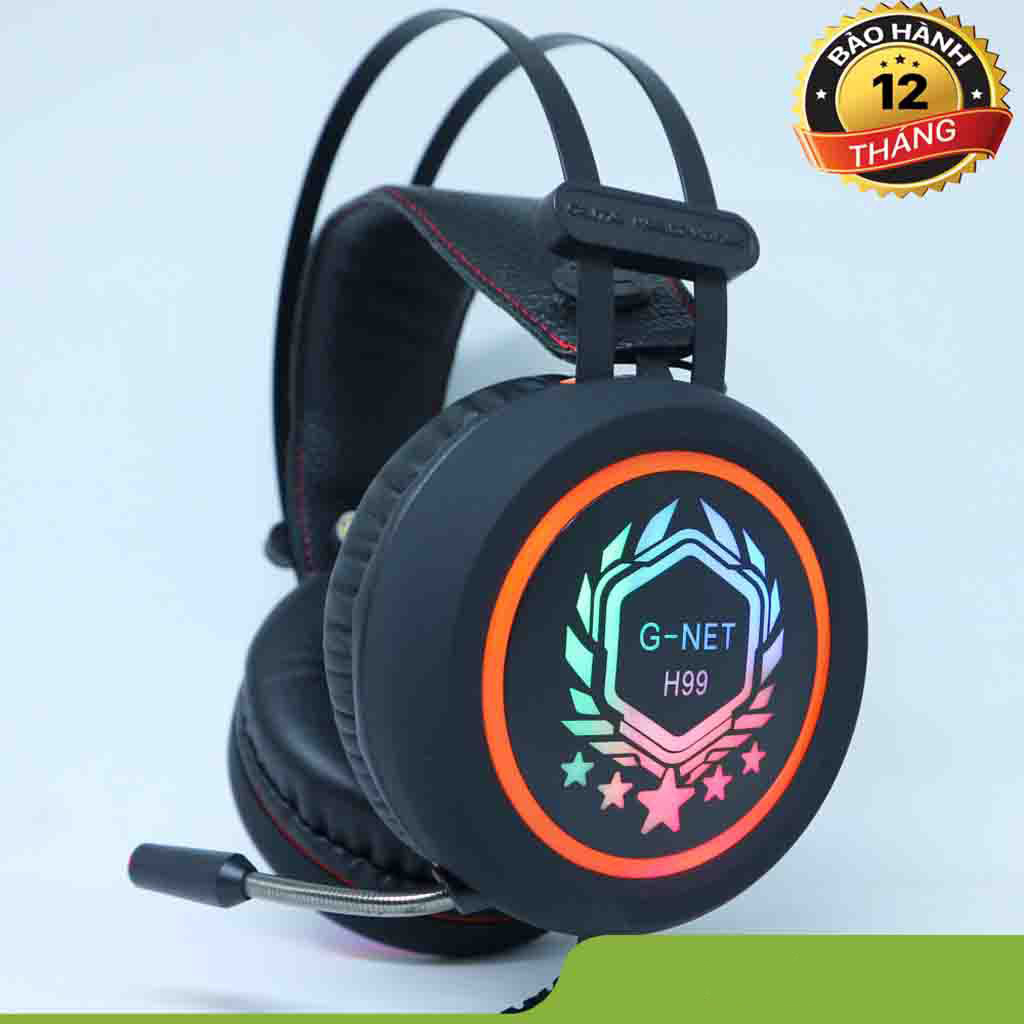 Tai nghe Gaming G-Net H99 chuyên game, có mic, LED nhiều màu, Jack tròn 3.5mm I Gaming Head Phone Gnet H99 LED