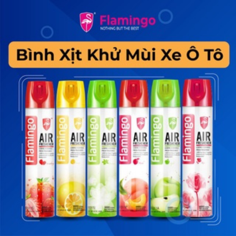 Nước hoa xịt khử mùi hôi xe oto chiết xuất 100% gồm 6 mùi hương thơm từ thiên nhiên Flamingo F011 330ml NHX-01