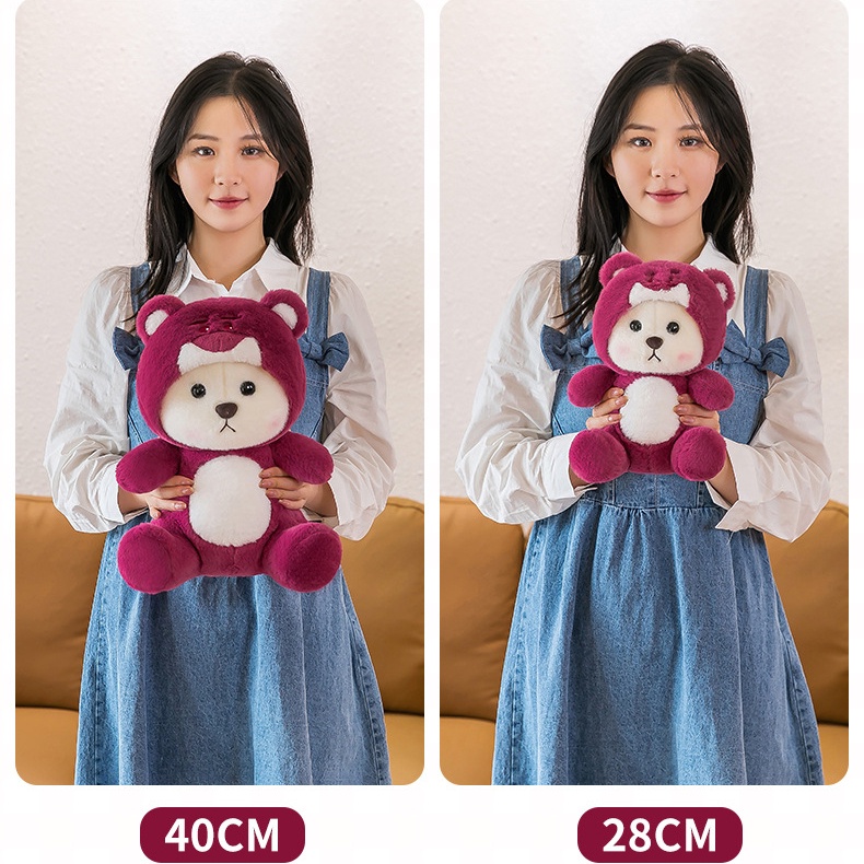 Gấu Bông Gấu Lena Cosplay Gấu Dâu Losto Dễ Thương Siêu Hot (25cm---&gt;50cm) Hàng Xịn Cao Cấp Loại 1 (Tặng Kèm 1 Ví Da 12 Ngăn Đựng Thẻ Atm, Cccd)