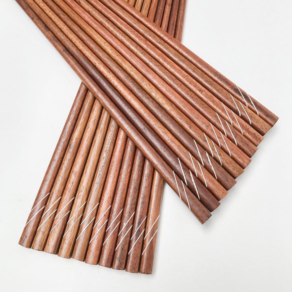 Bộ 30 đôi đũa KHẢM đũa gỗ ăn cơm cao cấp đũa gỗ CẨM HỒNG, đũa đẹp tự nhiên không hoá chất, không cong vênh