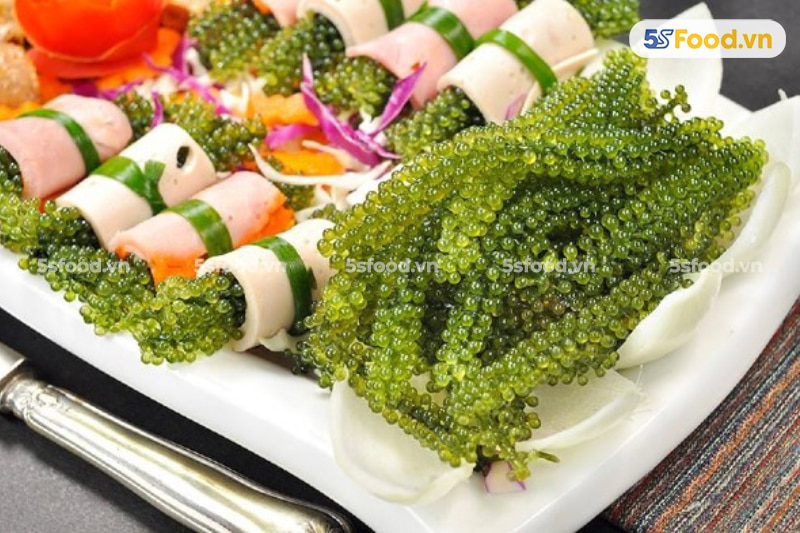Rong nho tách nước-Thiên nhiên-Khối lượng 100G/Đặc sản nha trang/Dùng trộn salad/Ăn kèm với rau/Giàu chất dinh dưỡng