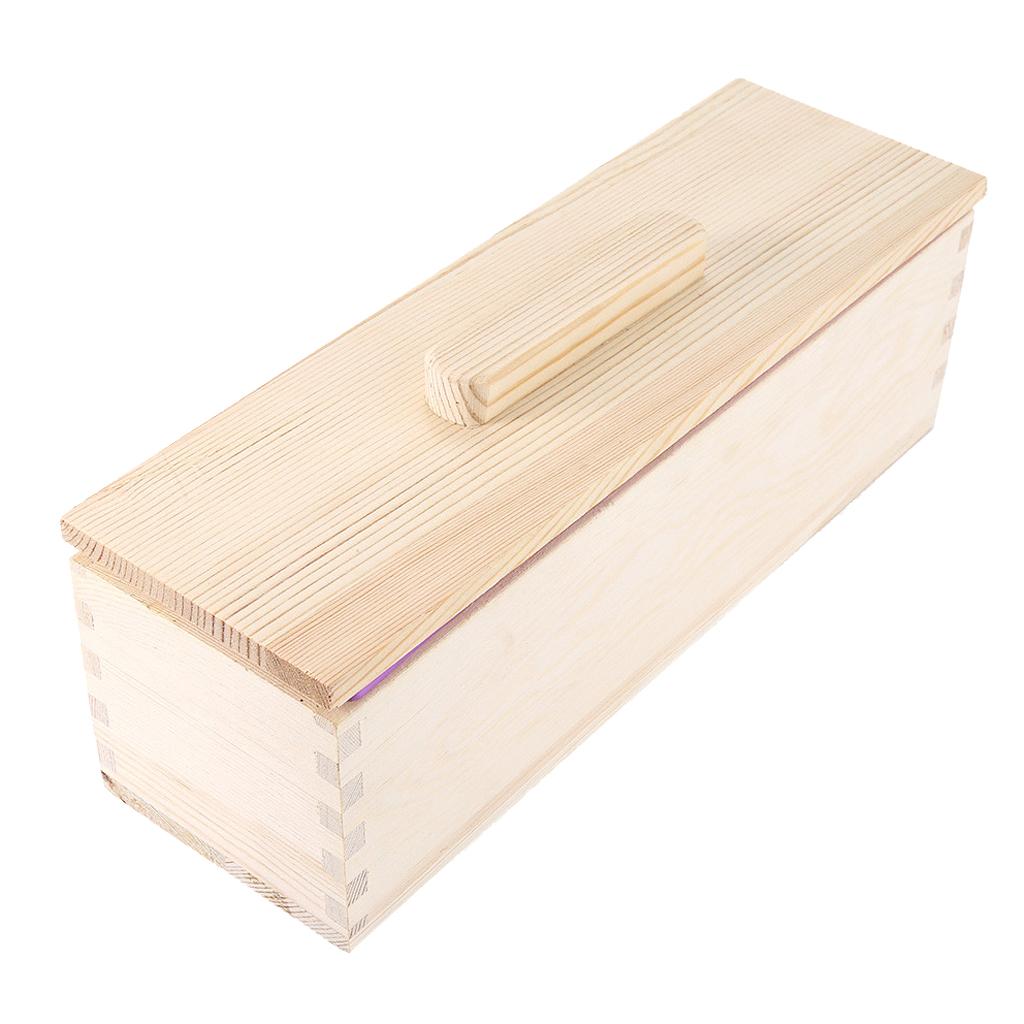1200g Silicone Soap Loaf Mold Wooden Box DIY Making Tool BPA Free A Pink