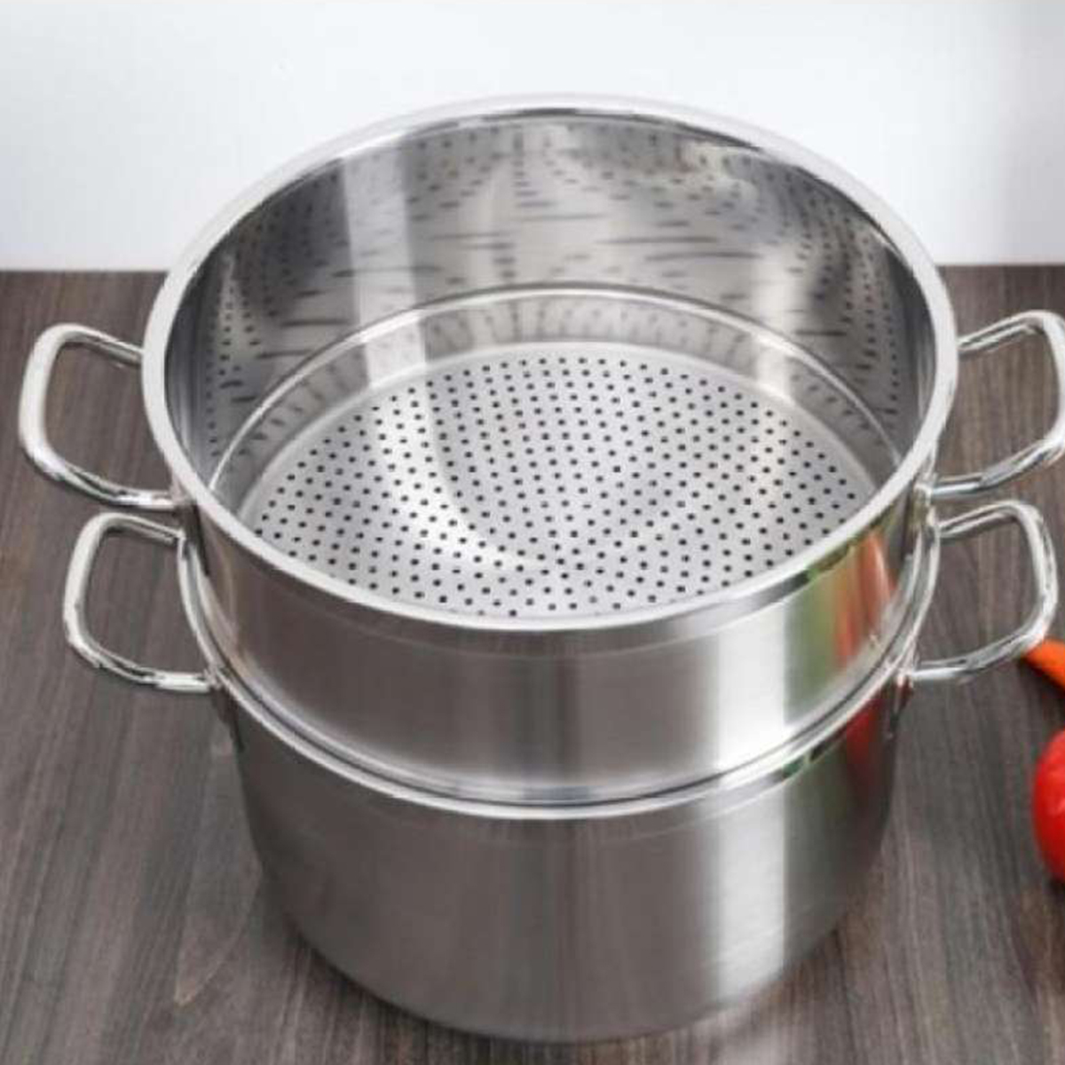 Bộ Nồi Xửng Hấp Inox 430 Bếp Từ 3 Đáy Nắp Kính Fivestar Tặng 5 Muỗng Ăn (28cm)