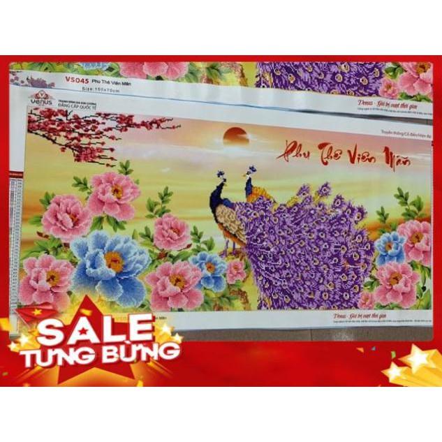 Tranh ĐÍNH ĐÁ Công Phu Thê Viên Mãn VS044 |120x60cm| Chưa đính
