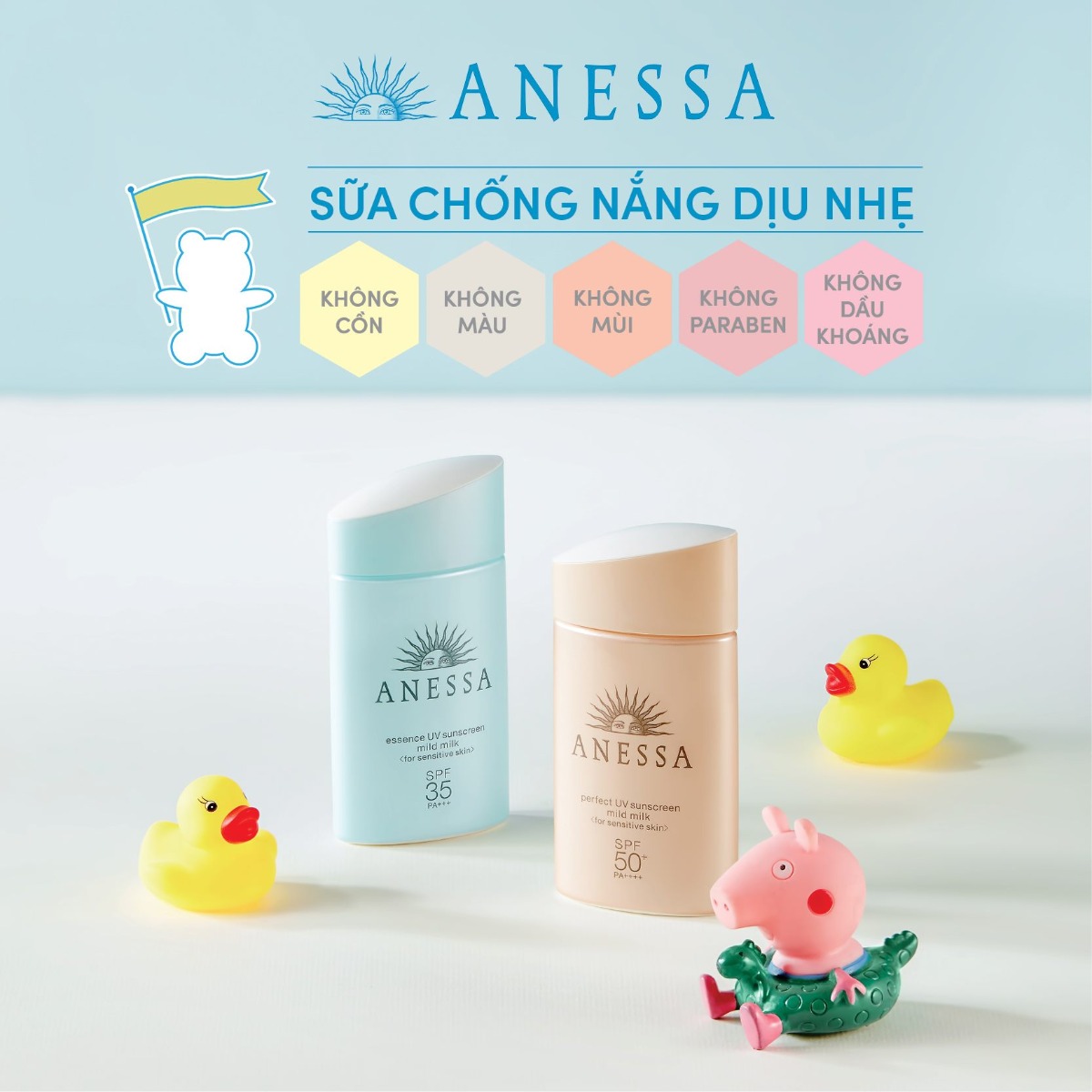 Sữa Chống Nắng Cấp Ẩm Anessa Moisture UV Sunscreen Skincare Mild Milk 60ml