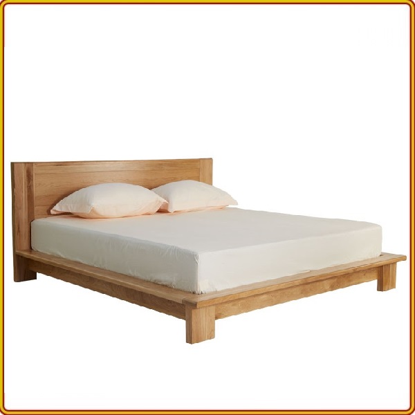 Giường ngủ Nhật kiểu thấp màu tự nhiên Tundo - 1m8