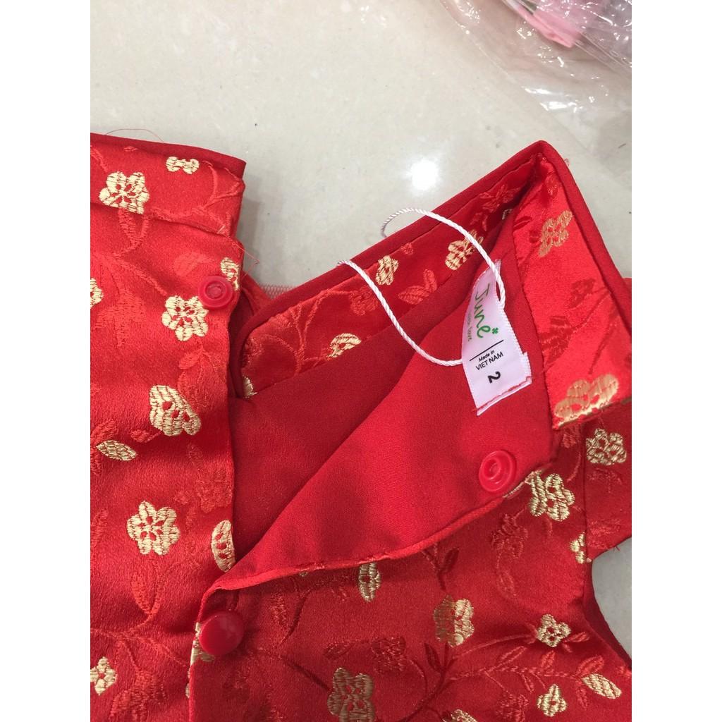 BabyGao  Set váy đỏ điểm mai vàng cực xinh cho bé gái diện tết chụp hình ( yếm + áo ngoài