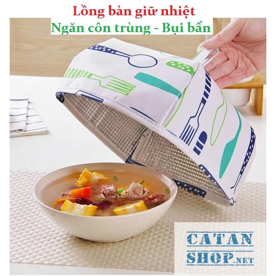 Lồng bàn giữ nhiệt gấp gọn, lồng bàn đậy thức ăn chống côn trùng ruồi và bụi bẩn GD271-LongBan