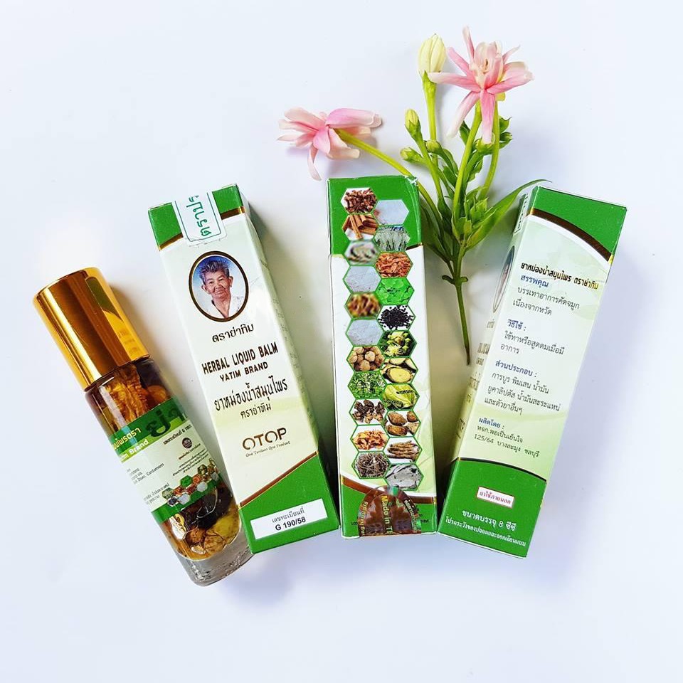 Dầu lăn nhân sâm Thái Lan 22 vị hiệu Ông già Herbal Liquid Balm Yatim Brand