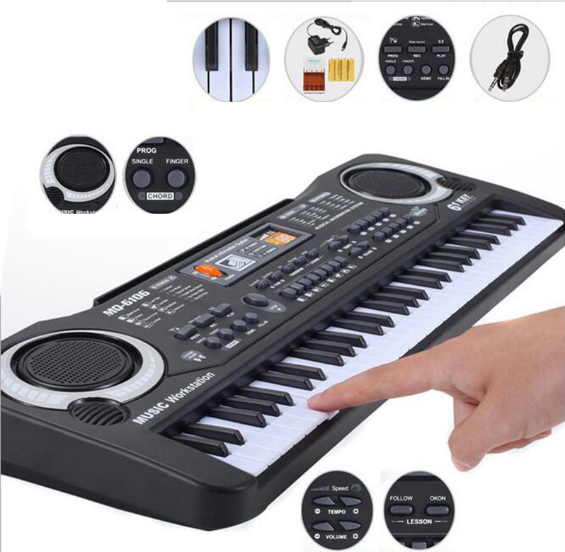 Đồ Chơi Trẻ Em Đàn Piano Cho Bé 61 Phím Tặng Kèm Sạc Và Mic