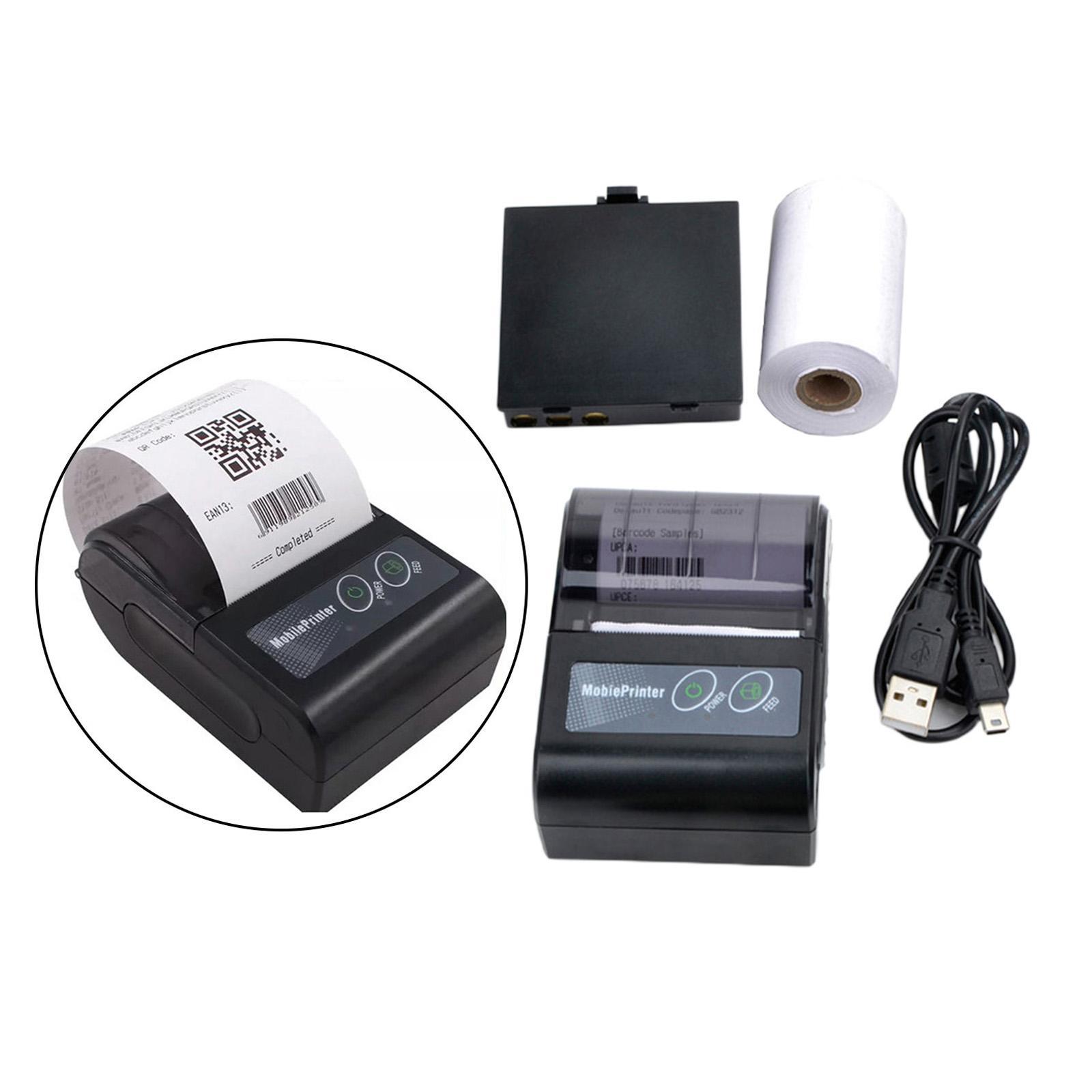 Mini Bluetooth Printer Portable Thermal Receipt Printer Paper Phone