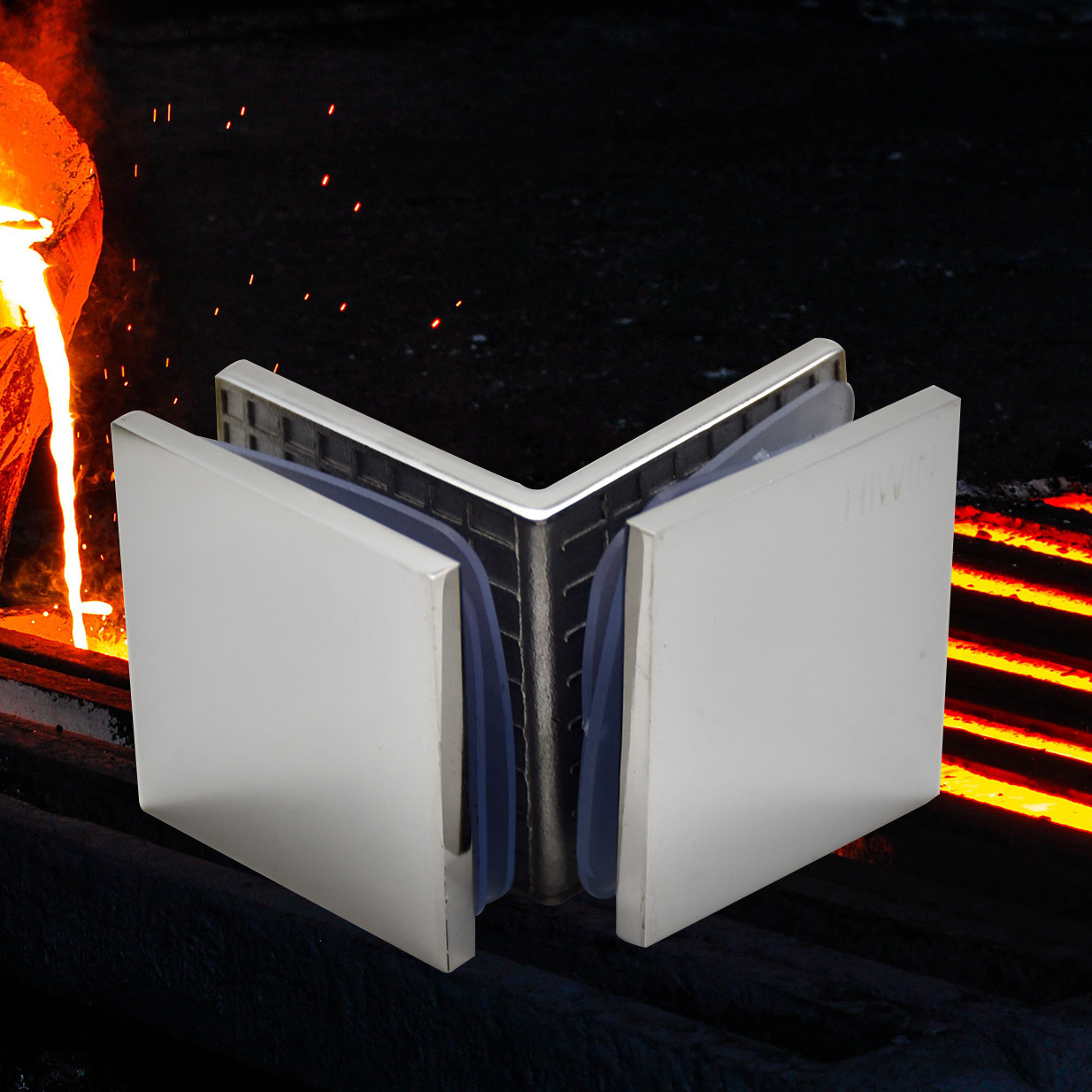 Kẹp kính 90 độ kính-kính inox 304 gương cabin tắm cao cấp Hiwin FC-2032 chất liệu: Inox 304