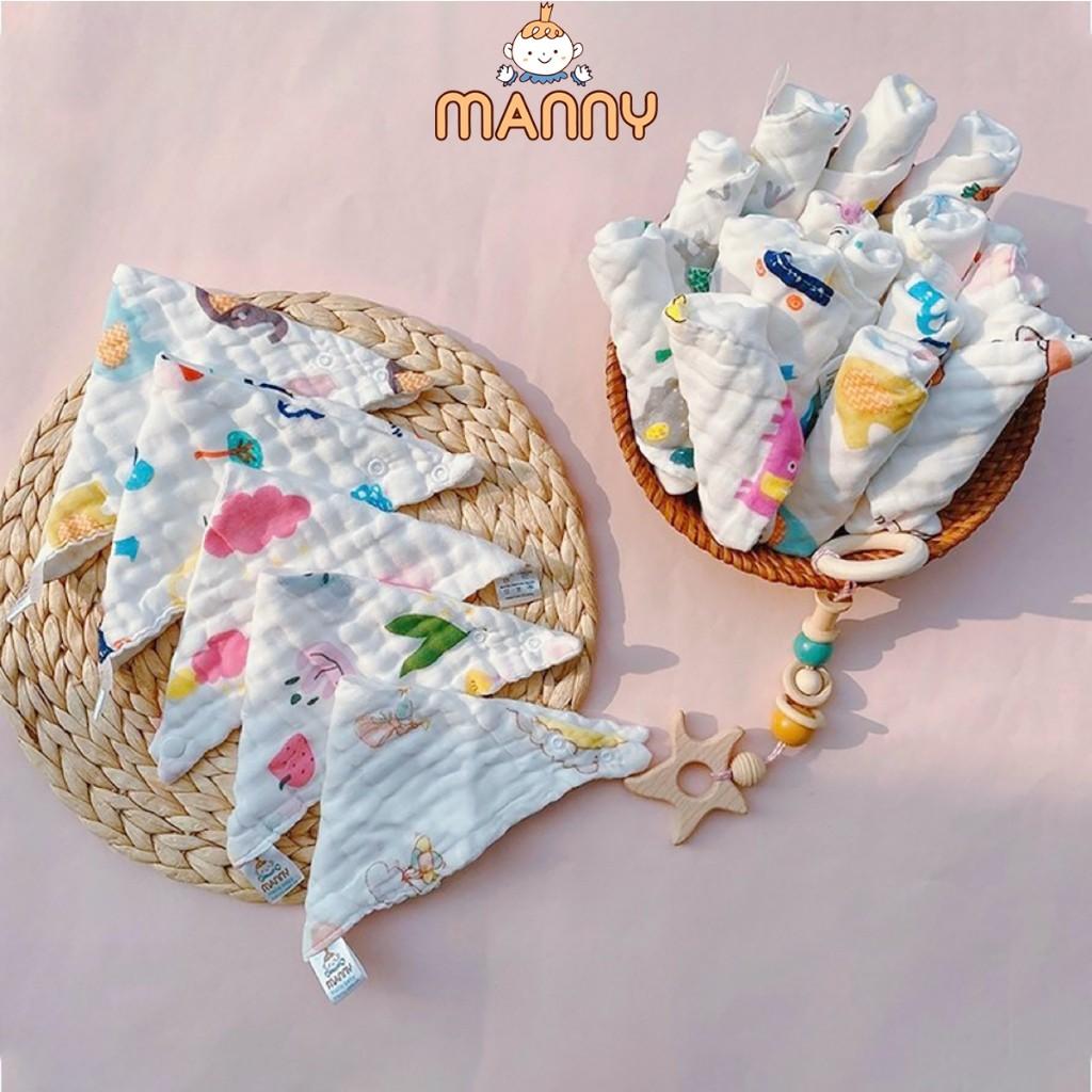 Yếm Xô Nhăn 6 Lớp Cho Bé Manny Mềm Mại, Thoáng Mát, Thấm Hút Tốt, Yếm Xô Cho Trẻ Sơ Sinh
