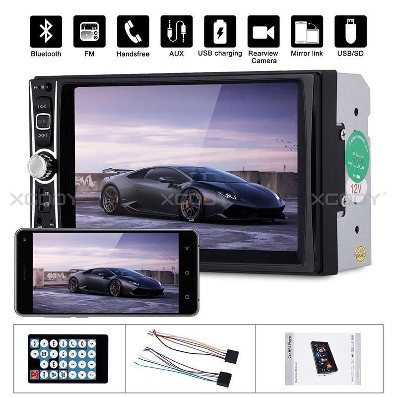 Máy nghe nhạc MP5 màn hình cảm ứng 6.6" 7653TM Double 2 DIN kết nối Bluetooth chất lượng HD cho xe hơi