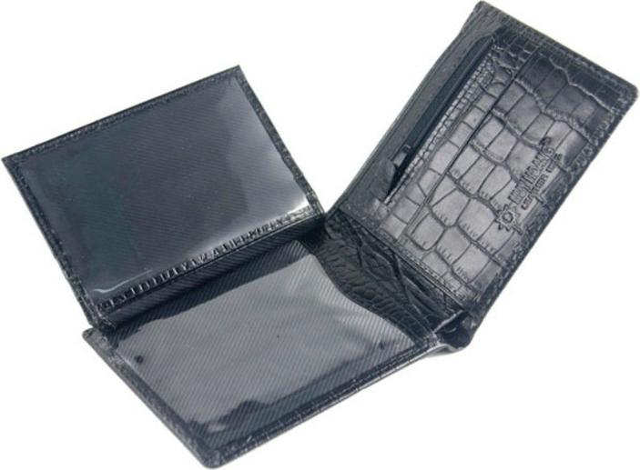 Bộ Ví & Thắt lưng nam Huy Hoàng da bò vân cá sấu màu đen HT2111-HT4114