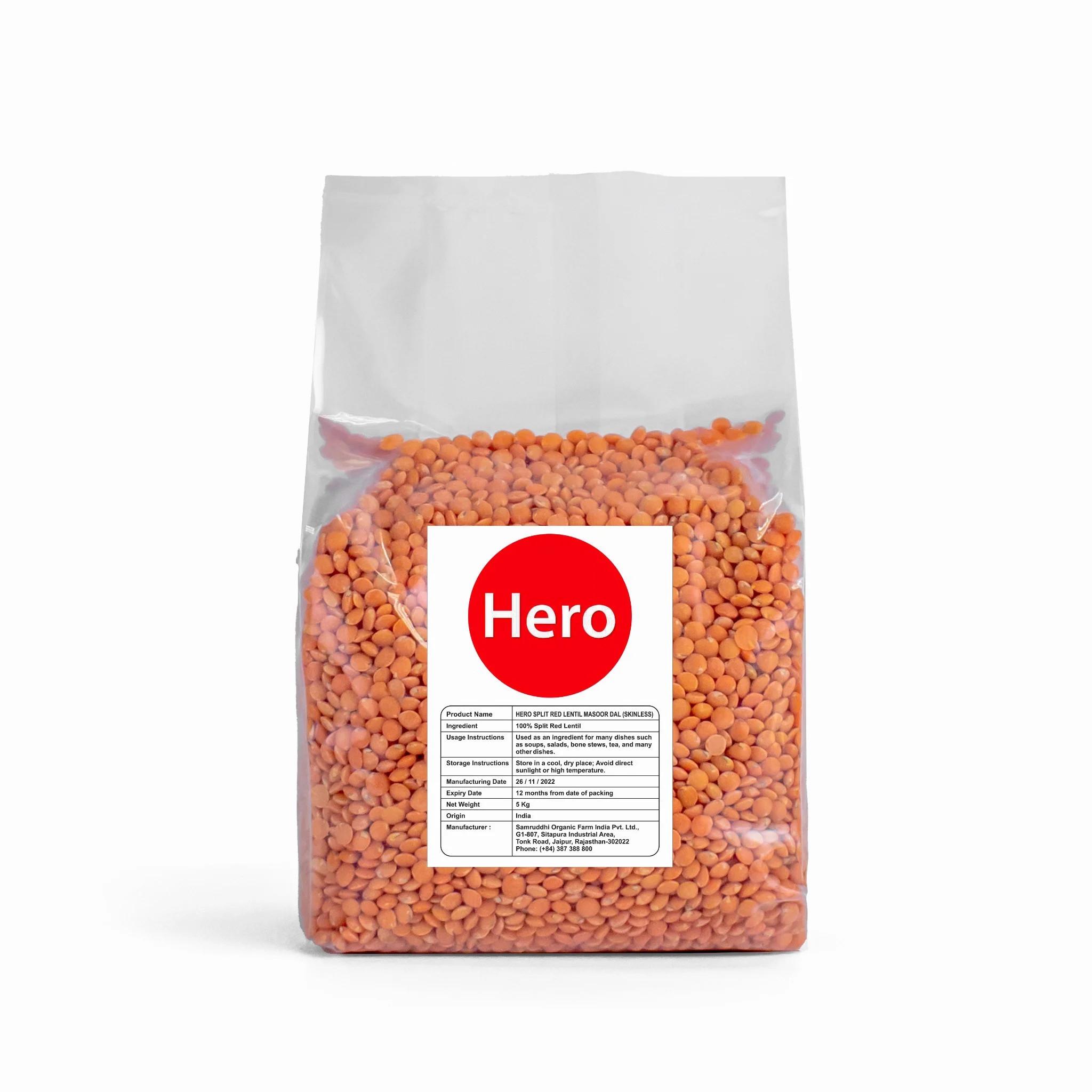 Combo Đậu Lăng Đỏ Hero Masoor Dal Tách Hạt Nhập Khẩu 5KG+5KG