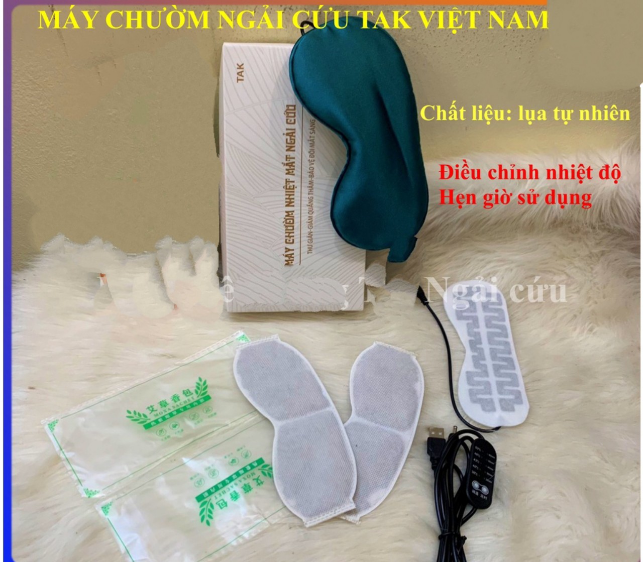 Túi nhiệt chườm mắt ngải cứu- Giúp Thư giãn ,giảm quầng thâm, mõi mắt.Bảo vệ đôi mắt sáng